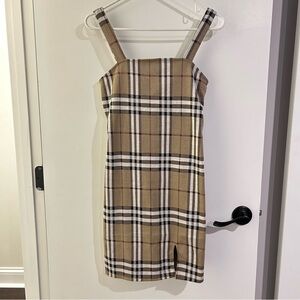Tan Plaid Dress